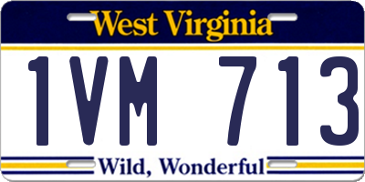 WV license plate 1VM713