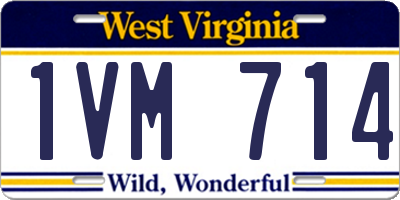 WV license plate 1VM714