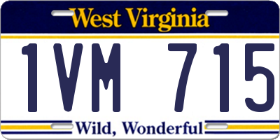 WV license plate 1VM715