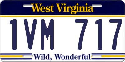 WV license plate 1VM717