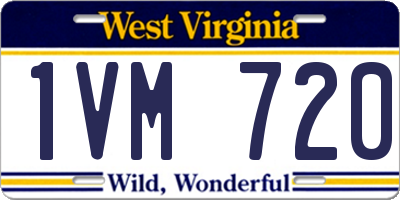 WV license plate 1VM720