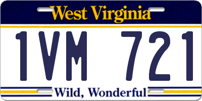 WV license plate 1VM721