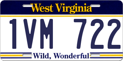 WV license plate 1VM722