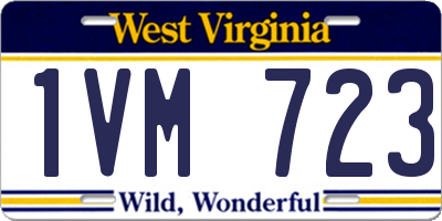 WV license plate 1VM723