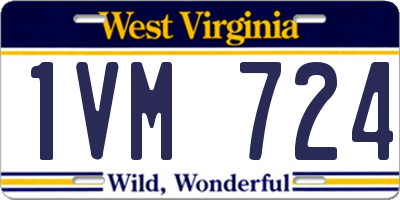 WV license plate 1VM724