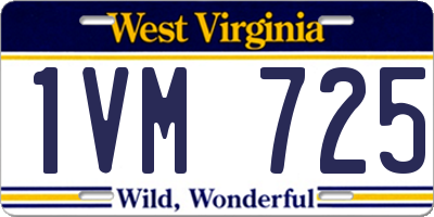 WV license plate 1VM725