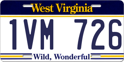 WV license plate 1VM726