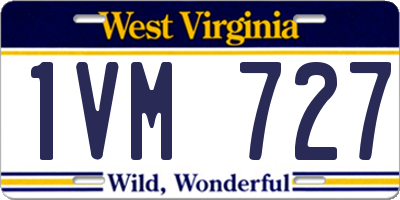 WV license plate 1VM727