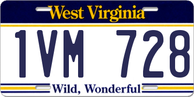 WV license plate 1VM728