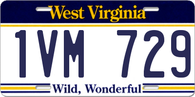 WV license plate 1VM729