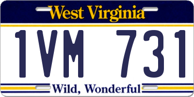 WV license plate 1VM731