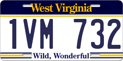WV license plate 1VM732
