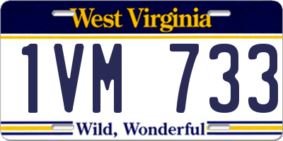 WV license plate 1VM733