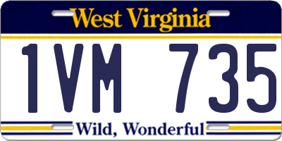 WV license plate 1VM735