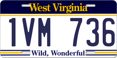 WV license plate 1VM736