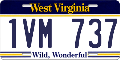 WV license plate 1VM737
