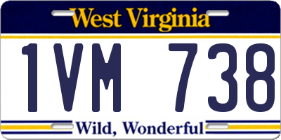 WV license plate 1VM738