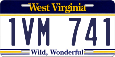 WV license plate 1VM741