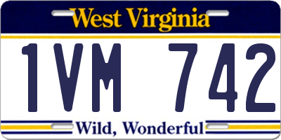 WV license plate 1VM742