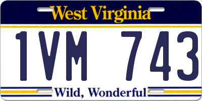 WV license plate 1VM743