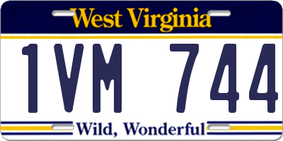 WV license plate 1VM744