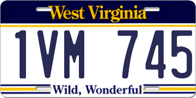 WV license plate 1VM745