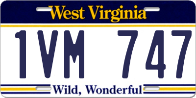 WV license plate 1VM747