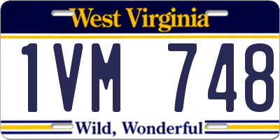 WV license plate 1VM748