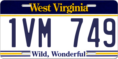 WV license plate 1VM749