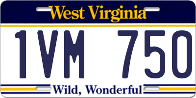 WV license plate 1VM750