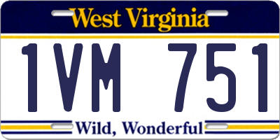 WV license plate 1VM751