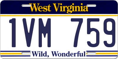 WV license plate 1VM759