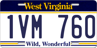 WV license plate 1VM760