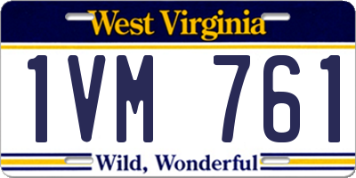 WV license plate 1VM761