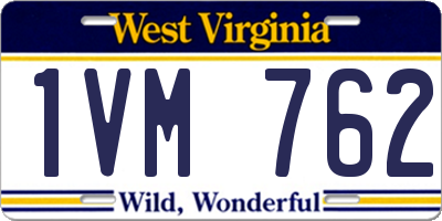 WV license plate 1VM762