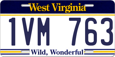 WV license plate 1VM763