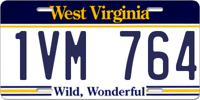 WV license plate 1VM764