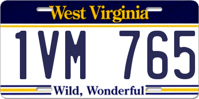 WV license plate 1VM765