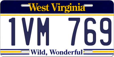 WV license plate 1VM769