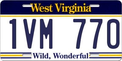 WV license plate 1VM770
