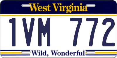 WV license plate 1VM772