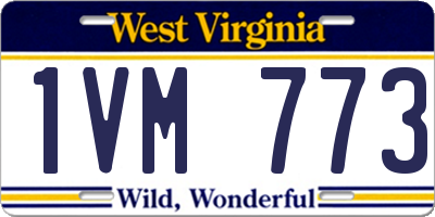 WV license plate 1VM773
