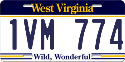 WV license plate 1VM774