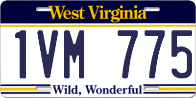 WV license plate 1VM775