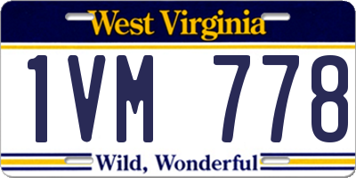 WV license plate 1VM778