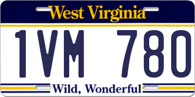 WV license plate 1VM780