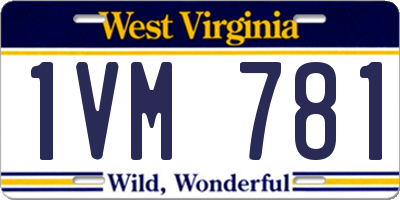 WV license plate 1VM781