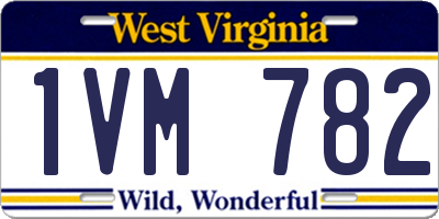 WV license plate 1VM782