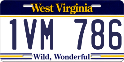 WV license plate 1VM786