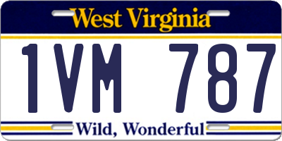 WV license plate 1VM787